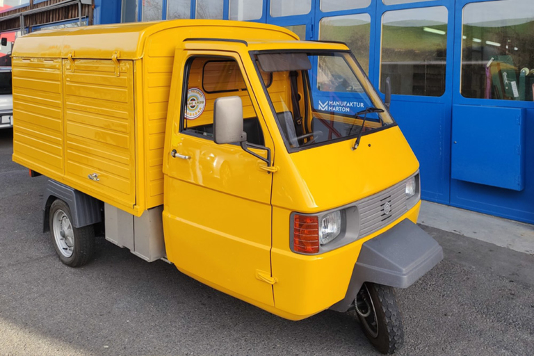 Der Piaggio Ape ist zum Abflug bereit | Manufaktur Marton GmbH