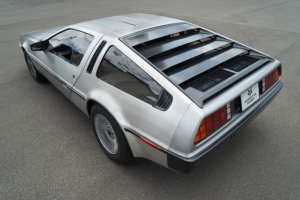 Elektroumbau DeLorean Ansicht schräg von hinten