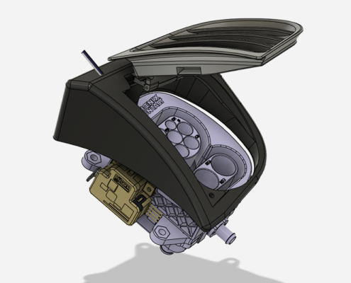 manufakturmarton_ladedose_blog CAD-Zeichnung der Ladedosenbaugruppe für den Delorean